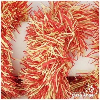 BOA ESPUMILLÓN PELO MIXTO ROJO CREMA 180cm