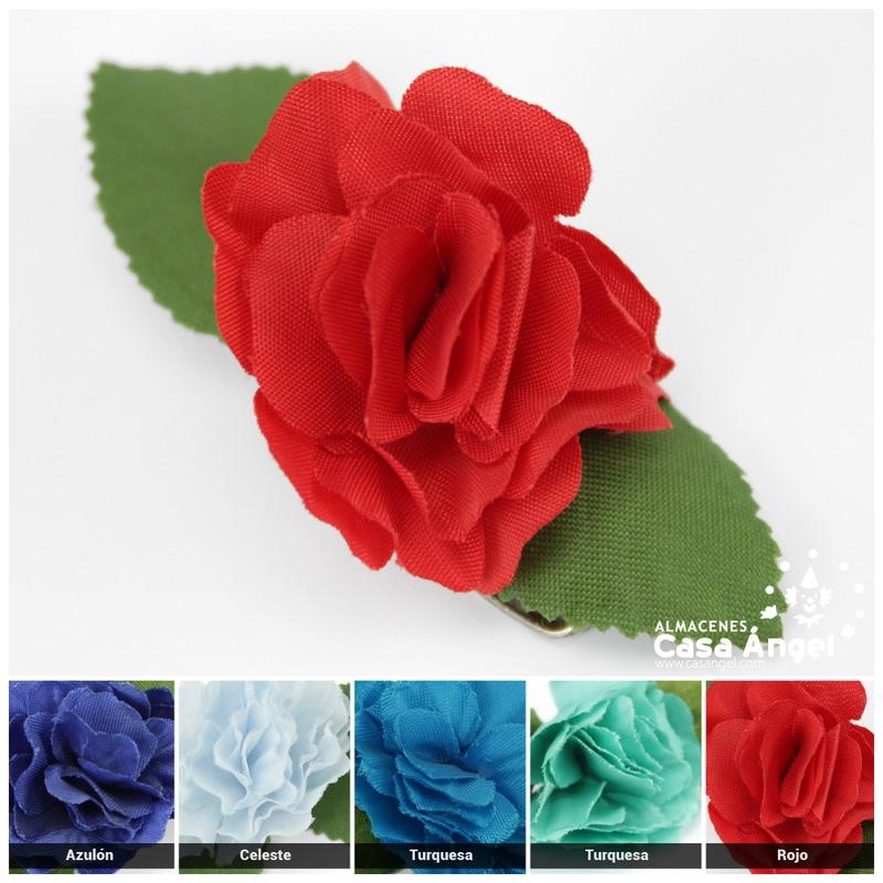 IMPERDIBLE CON FLOR DE TELA DE LONGITUD DE 5cm