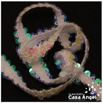 CINTA ELÁSTICA DE LENTEJUELAS 2 HILERAS 2cm