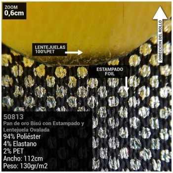PAN DE ORO LENTEJUELA OVALADA 112cm