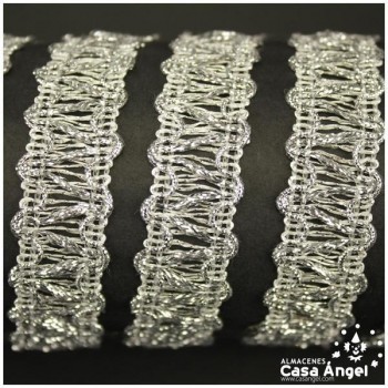 GALÓN DORADO DOBLE HILO CON PUNTADA ZIGZAG 13mm