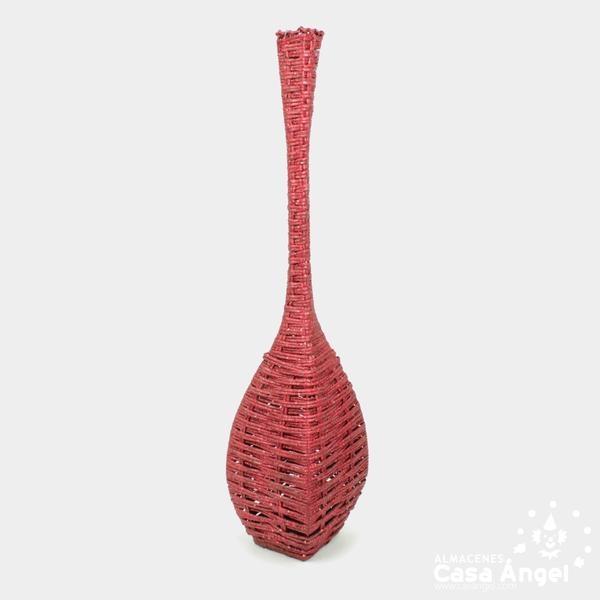 JARRÓN MIMBRE GLITTER ROJO 62cm