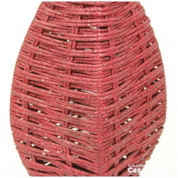 JARRÓN MIMBRE GLITTER ROJO 62cm