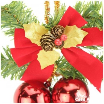 COLGANTE CON RACIMO DE BOLAS DE NAVIDAD ROJAS