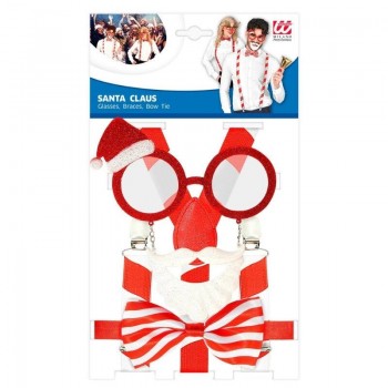 JUEGO DE PAPÁ NOEL CON GAFAS TIRANTES Y PAJARITA