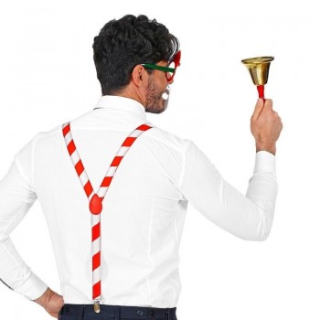 JUEGO DE PAPÁ NOEL CON GAFAS TIRANTES Y PAJARITA