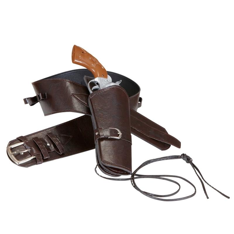 CINTURÓN CON FUNDA PISTOLA COWBOY MARRÓN