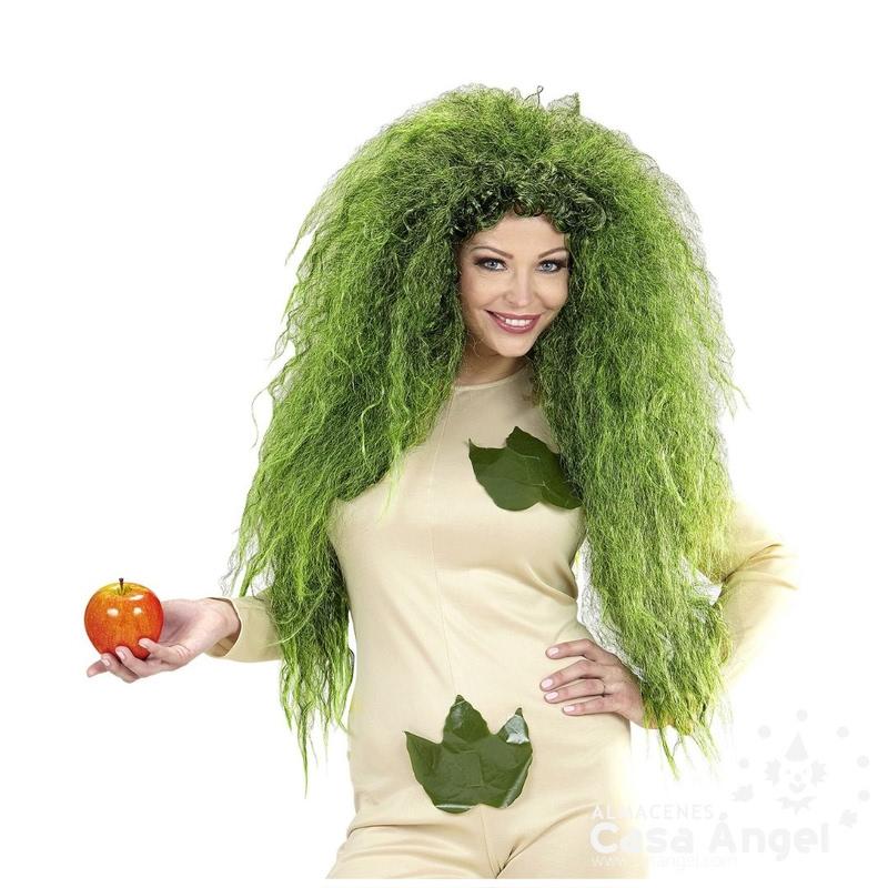 PELUCA BRUJA COLOR VERDE ESTILO FRISÉ GRAN TAMAÑO