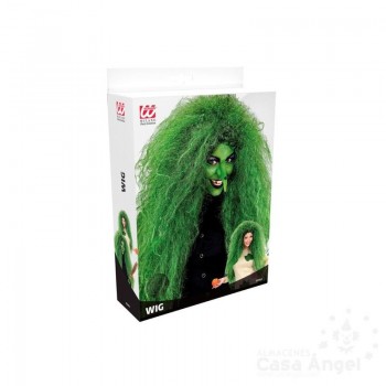 PELUCA BRUJA COLOR VERDE ESTILO FRISÉ GRAN TAMAÑO