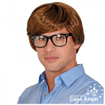PELUCA MARRÓN HOMBRE DE NEGOCIOS CLÁSICO