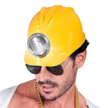 CASCO DE CONSTRUCTOR CON LINTERNA FUNCIONAL ADULTO