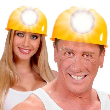 CASCO DE CONSTRUCTOR CON LINTERNA FUNCIONAL ADULTO