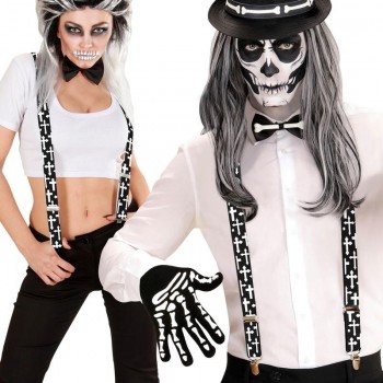 TIRANTES CRUZADAS ESTAMPADO CRUCES GÓTICO HALLOWEEN