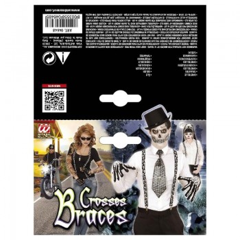 TIRANTES CRUZADAS ESTAMPADO CRUCES GÓTICO HALLOWEEN