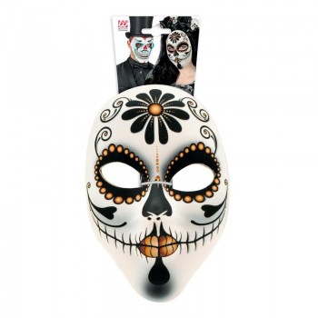 MÁSCARA DE TELA SEÑORA CATRINA DÍA DE LOS MUERTOS CALAVERA MEXICANA