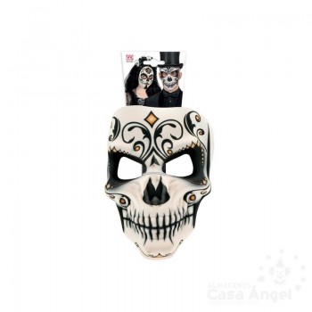 MÁSCARA DE TELA SEÑOR CATRÍN DÍA DE LOS MUERTOS CALAVERA MEXICANA