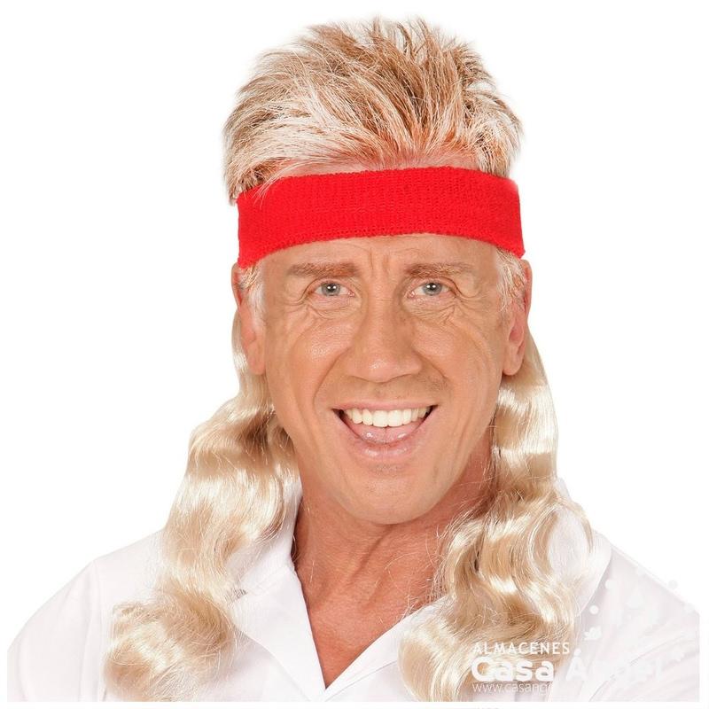 BANDA PARA LA CABEZA ROJA CON PELO RUBIO RIZADO AÑOS 70