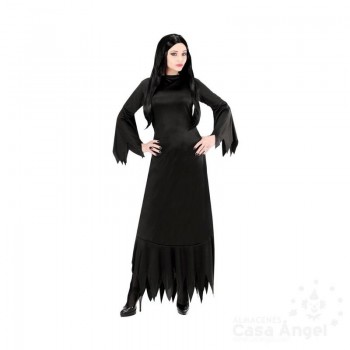 DISFRAZ MORTICIA VESTIDO NEGRO MUJER