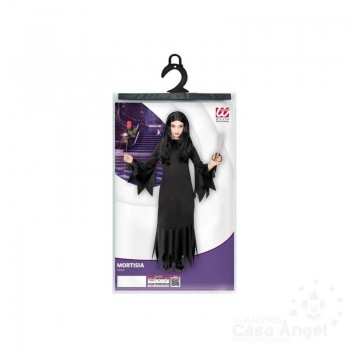 DISFRAZ MORTICIA VESTIDO NEGRO INFANTIL