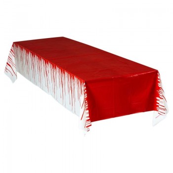 MANTEL ENSANGRENTADO ROJO BLANCO HALLOWEEN 137x275cm