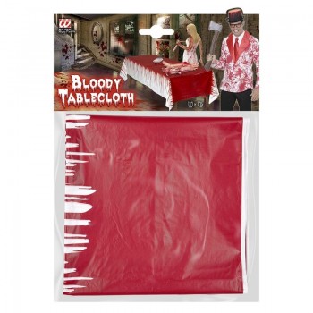 MANTEL ENSANGRENTADO ROJO BLANCO HALLOWEEN 137x275cm