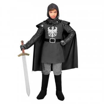 DISFRAZ NIÑO CABALLERO MEDIEVAL CAPUCHA Y CAPA