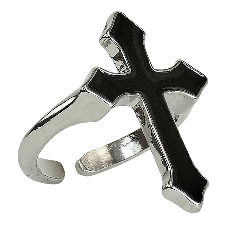 ANILLO CRUZ NEGRA ACERO HALLOWEEN