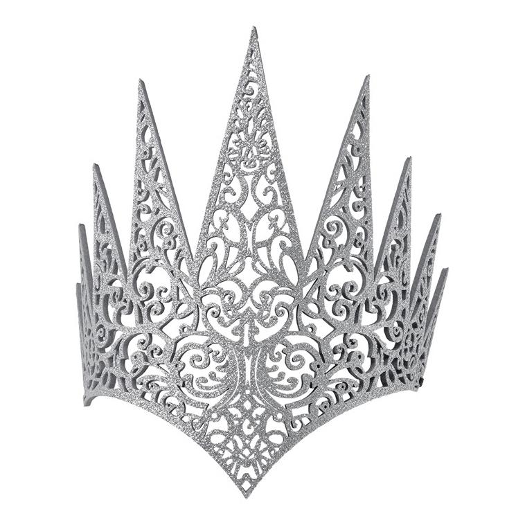 TIARA DE REY O REINA DE HIELO COLOR PLATA