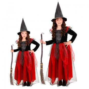 DISFRAZ BRUJA INFANTIL CON VESTIDO Y SOMBRERO