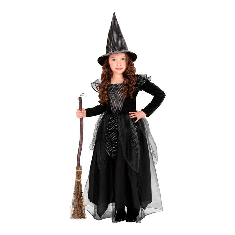 DISFRAZ BRUJA NEGRA CON VESTIDO Y SOMBRERO