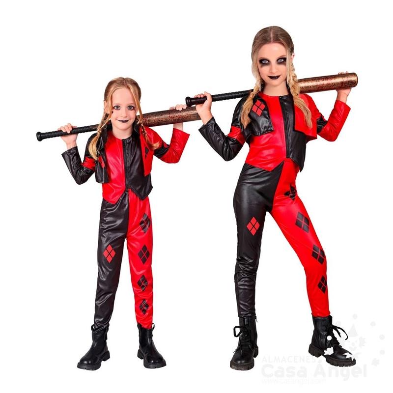 DISFRAZ ARLEQUÍN MALVADO NEGRO Y ROJO INFANTIL