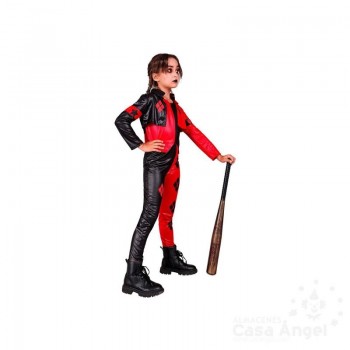 DISFRAZ ARLEQUÍN MALVADO NEGRO Y ROJO INFANTIL