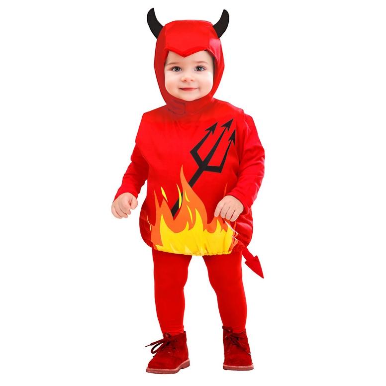 DISFRAZ PEQUEÑO DIABLO NIÑO MONO CON CAPUCHA