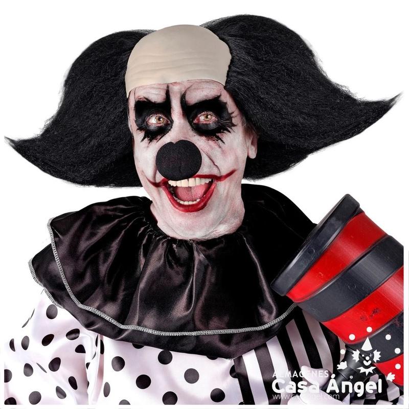 PELUCA PAYASO SINIESTRO CON PELO NEGRO EN PUNTAS