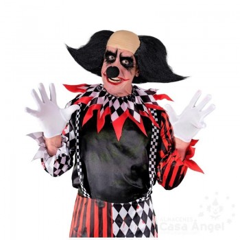 PELUCA PAYASO SINIESTRO CON PELO NEGRO EN PUNTAS
