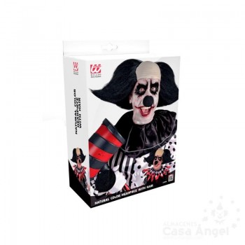 PELUCA PAYASO SINIESTRO CON PELO NEGRO EN PUNTAS