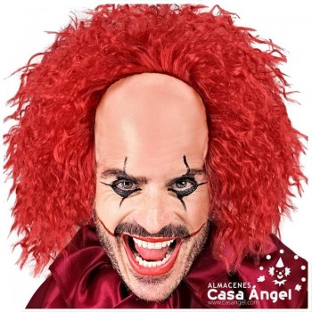 PELUCA DE PAYASO VINTAGE TERRORÍFICO CON PELO ROJO
