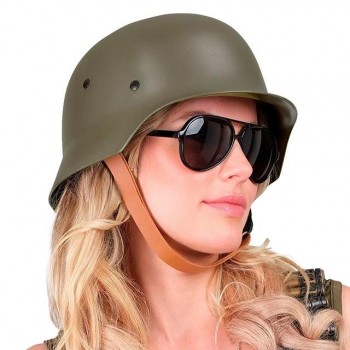 CASCO DE MILITAR COLOR VERDE  ADULTO