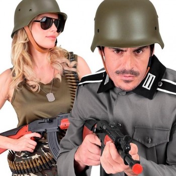 CASCO DE MILITAR COLOR VERDE  ADULTO