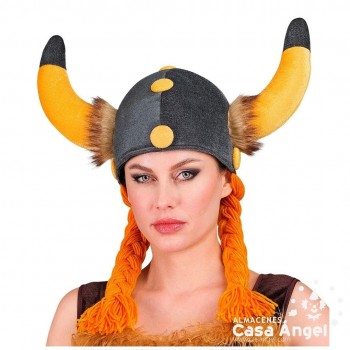 YELMO VIKINGO DE TELA CON TRENZAS ADULTO