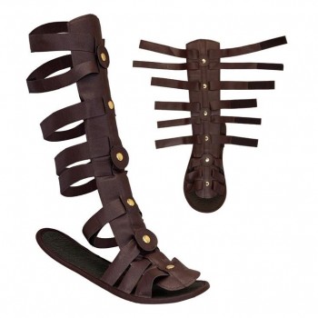 SANDALIAS ESTILO ROMANO, GRIEGO O EGIPCIO COLOR MARRÓN ADULTO