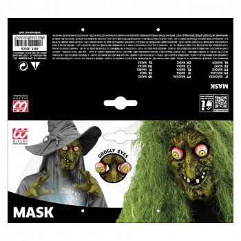 MÁSCARA BRUJA OJOS MÓVILES HALLOWEEN ADULTOS