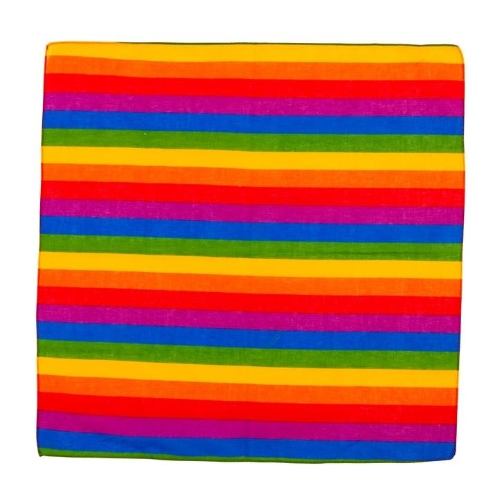 BANDANA CON LOS COLORES DEL ARCOÍRIS ALGODÓN 100% 55x55cm