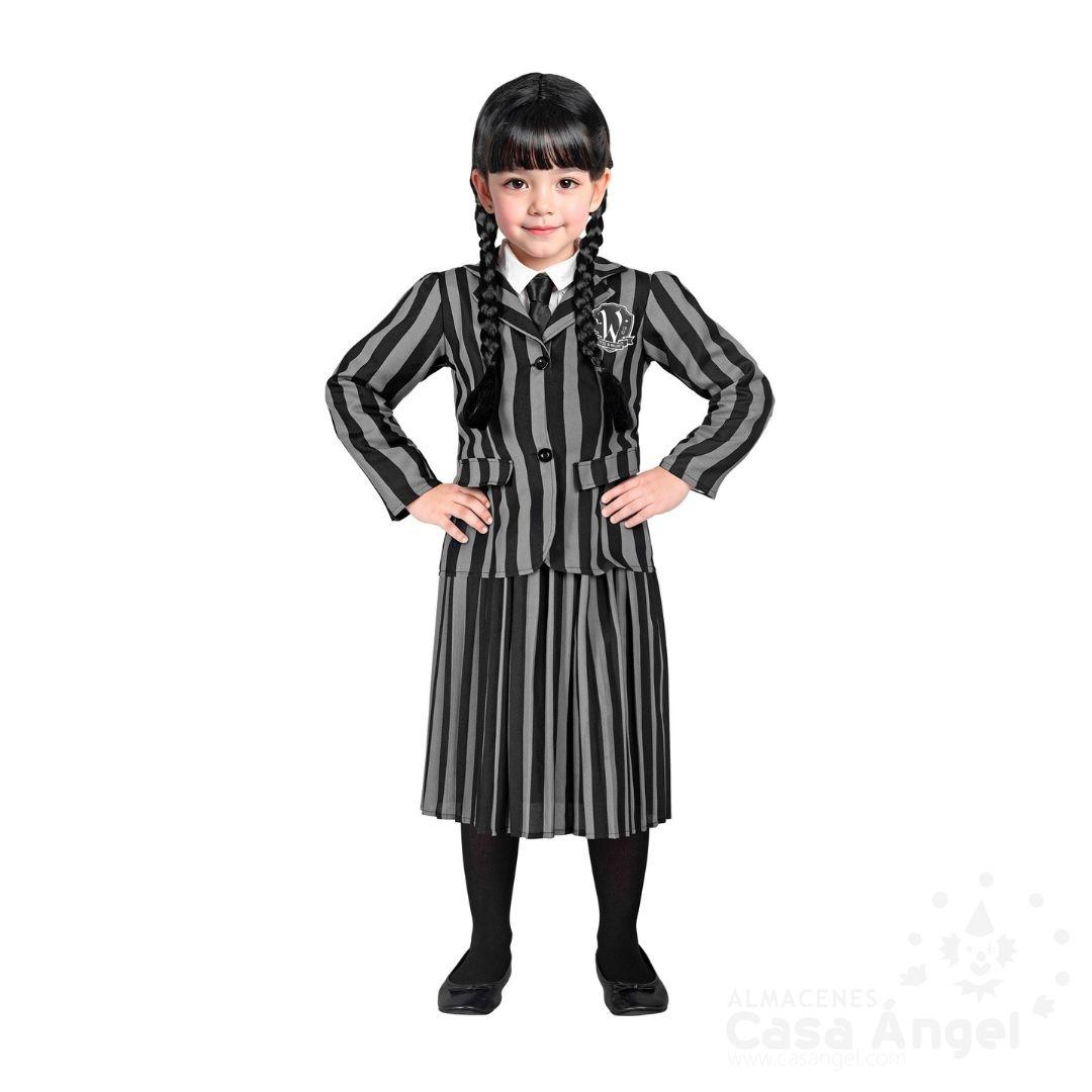 DISFRAZ DE MIÉRCOLES ADDAMS UNIFORME A RAYAS INFANTIL