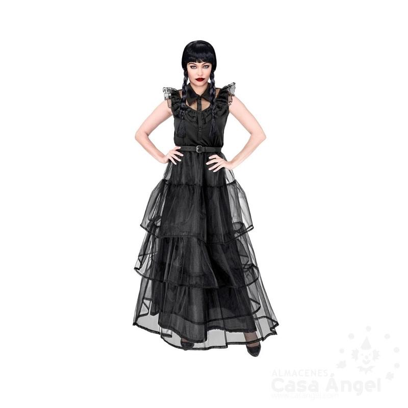 DISFRAZ DE MIÉRCOLES ADDAMS VESTIDO DE BAILE ADULTO