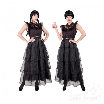 DISFRAZ DE MIÉRCOLES ADDAMS VESTIDO DE BAILE ADULTO