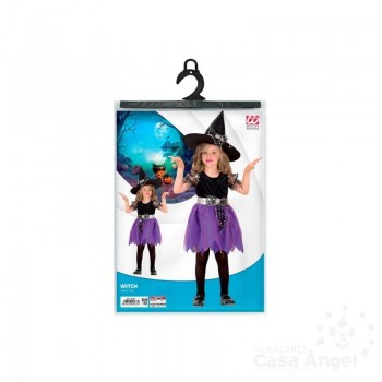 DISFRAZ DE BRUJA Y SOMBRERO INFANTIL