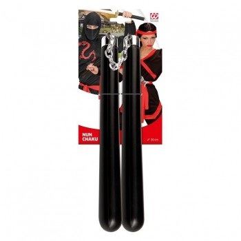 NUNCHAKU DE PLÁSTICO COLOR NEGRO 30cm