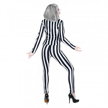 DISFRAZ DE FANTASMA BEETLEJUICE MUJER A RAYAS