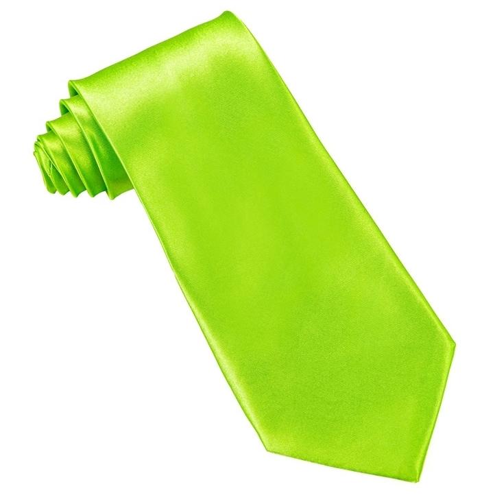 CORBATA DE SATÉN COLOR VERDE NEÓN
